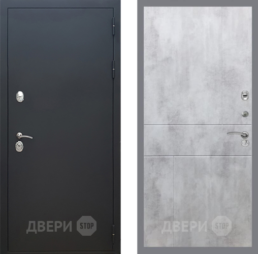 Входная металлическая Дверь Рекс (REX) 5 Черный Муар FL-290 Бетон светлый в Наро-Фоминске