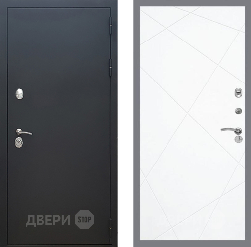 Входная металлическая Дверь Рекс (REX) 5 Черный Муар FL-291 Силк Сноу в Наро-Фоминске