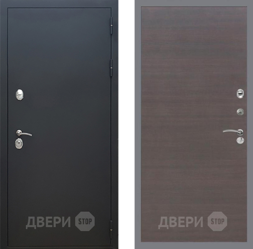 Входная металлическая Дверь Рекс (REX) 5 Черный Муар GL венге поперечный в Наро-Фоминске