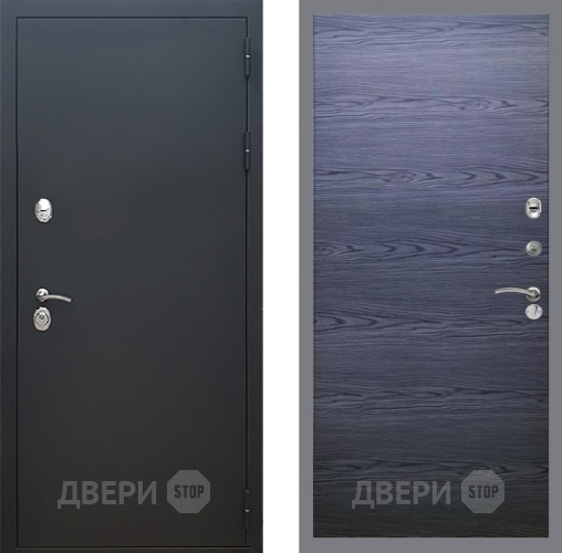 Входная металлическая Дверь Рекс (REX) 5 Черный Муар GL Дуб тангенальный черный в Наро-Фоминске