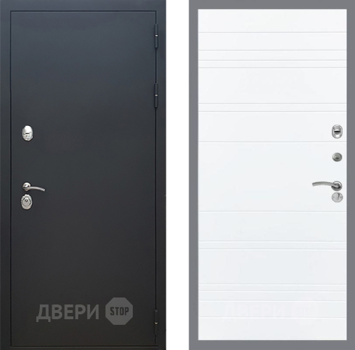 Входная металлическая Дверь Рекс (REX) 5 Черный Муар Line Силк Сноу в Наро-Фоминске