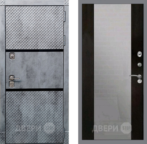 Входная металлическая Дверь Рекс (REX) 15 Бетон Темный СБ-16 Зеркало Венге в Наро-Фоминске
