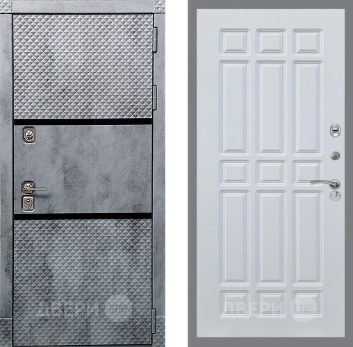 Входная металлическая Дверь Рекс (REX) 15 Бетон Темный FL-33 Белый ясень в Наро-Фоминске