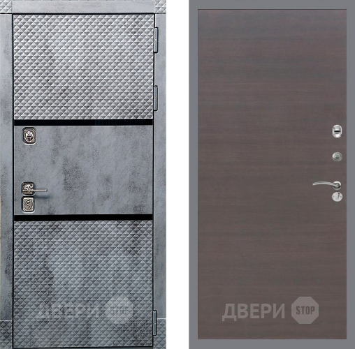 Входная металлическая Дверь Рекс (REX) 15 Бетон Темный GL венге поперечный в Наро-Фоминске