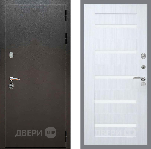 Входная металлическая Дверь Рекс (REX) 5 Серебро Антик СБ-14 стекло белое Сандал белый в Наро-Фоминске