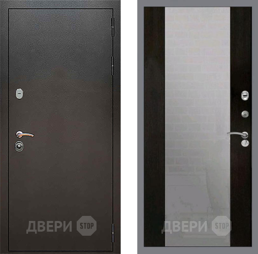 Входная металлическая Дверь Рекс (REX) 5 Серебро Антик СБ-16 Зеркало Венге в Наро-Фоминске