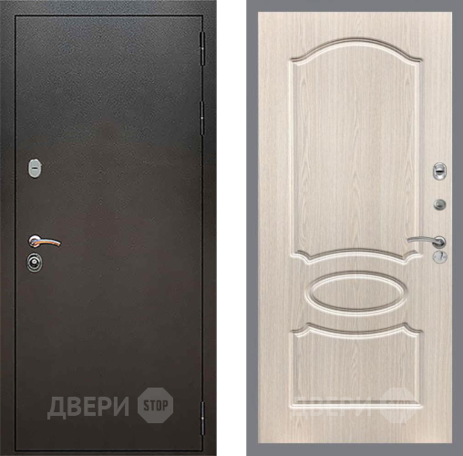 Входная металлическая Дверь Рекс (REX) 5 Серебро Антик FL-128 Беленый дуб в Наро-Фоминске
