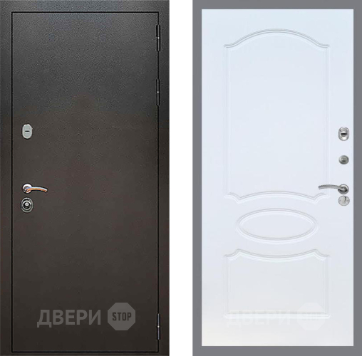 Входная металлическая Дверь Рекс (REX) 5 Серебро Антик FL-128 Белый ясень в Наро-Фоминске
