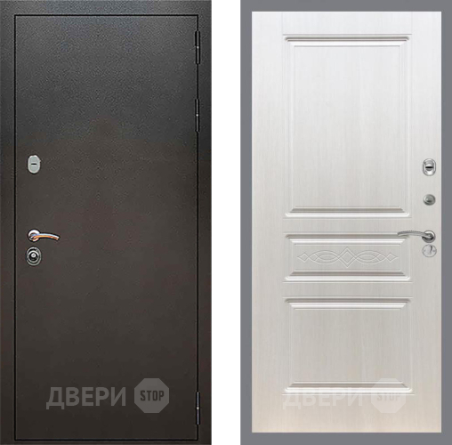 Входная металлическая Дверь Рекс (REX) 5 Серебро Антик FL-243 Лиственница беж в Наро-Фоминске