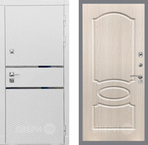 Входная металлическая Дверь Рекс (REX) 15 Силк Сноу FL-128 Беленый дуб в Наро-Фоминске