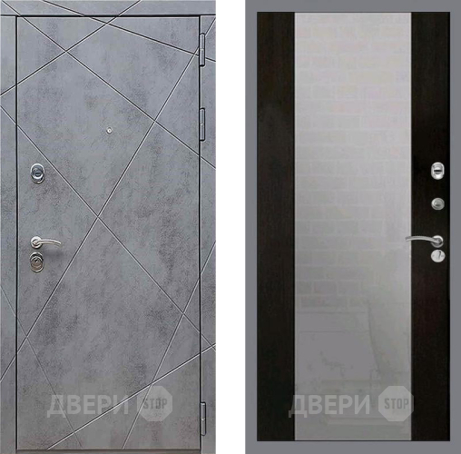 Входная металлическая Дверь Рекс (REX) 13 Бетон Темный СБ-16 Зеркало Венге в Наро-Фоминске