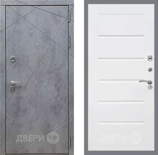 Дверь Рекс (REX) 13 Бетон Темный Сити Белый ясень в Наро-Фоминске