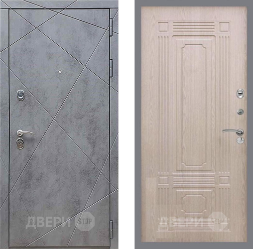 Входная металлическая Дверь Рекс (REX) 13 Бетон Темный FL-2 Беленый дуб в Наро-Фоминске