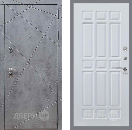 Входная металлическая Дверь Рекс (REX) 13 Бетон Темный FL-33 Белый ясень в Наро-Фоминске
