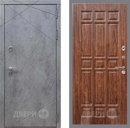Входная металлическая Дверь Рекс (REX) 13 Бетон Темный FL-33 орех тисненый в Наро-Фоминске