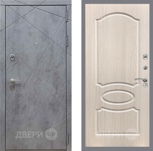 Входная металлическая Дверь Рекс (REX) 13 Бетон Темный FL-128 Беленый дуб в Наро-Фоминске