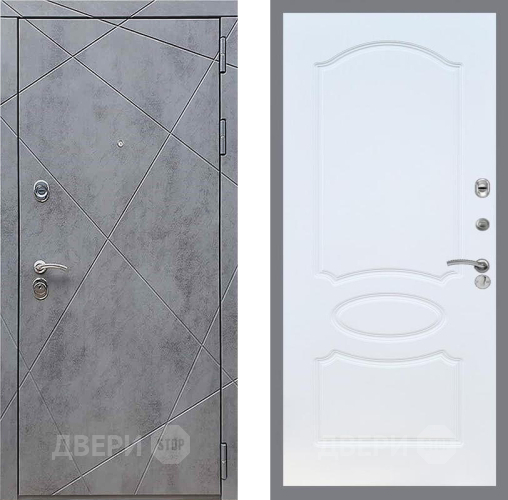 Дверь Рекс (REX) 13 Бетон Темный FL-128 Белый ясень в Наро-Фоминске
