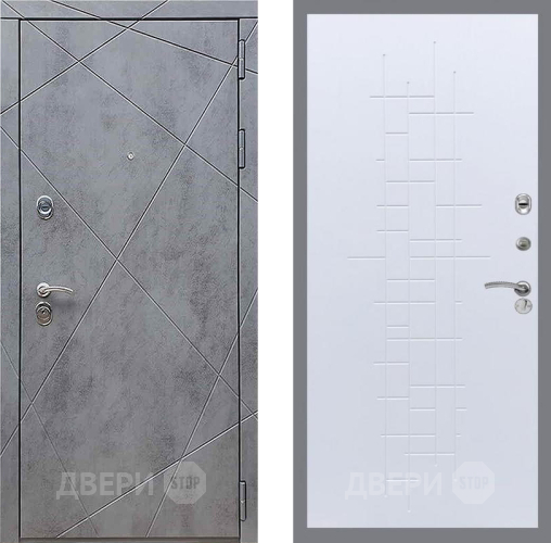 Входная металлическая Дверь Рекс (REX) 13 Бетон Темный FL-289 Белый ясень в Наро-Фоминске