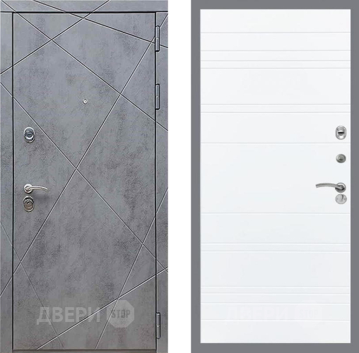 Входная металлическая Дверь Рекс (REX) 13 Бетон Темный Line Силк Сноу в Наро-Фоминске