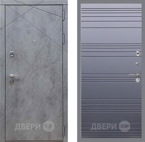 Входная металлическая Дверь Рекс (REX) 13 Бетон Темный Line Силк титан в Наро-Фоминске