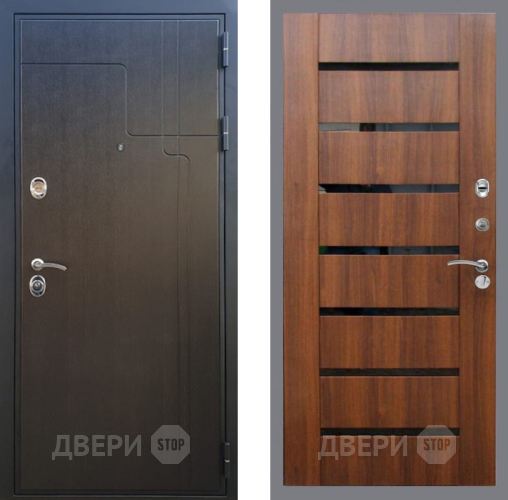 Дверь Рекс (REX) Премиум-246 СБ-14 стекло черное Орех бренди в Наро-Фоминске