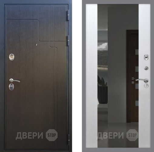 Входная металлическая Дверь Рекс (REX) Премиум-246 СБ-16 Зеркало Белый ясень в Наро-Фоминске