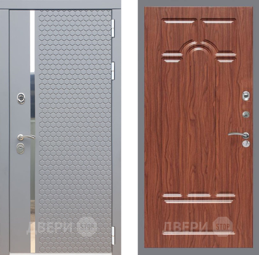 Входная металлическая Дверь Рекс (REX) 24 FL-58 орех тисненый в Наро-Фоминске