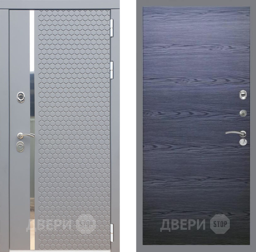 Входная металлическая Дверь Рекс (REX) 24 GL Дуб тангенальный черный в Наро-Фоминске