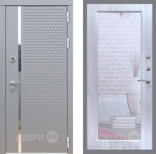 Входная металлическая Дверь Рекс (REX) 24 Зеркало Пастораль Сандал белый в Наро-Фоминске