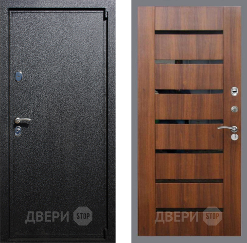Входная металлическая Дверь Рекс (REX) 3 СБ-14 стекло черное Орех бренди в Наро-Фоминске