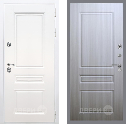 Входная металлическая Дверь Рекс (REX) Премиум-н Силк Сноу FL-243 Сандал белый в Наро-Фоминске