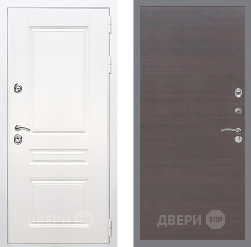 Входная металлическая Дверь Рекс (REX) Премиум-н Силк Сноу GL венге поперечный в Наро-Фоминске