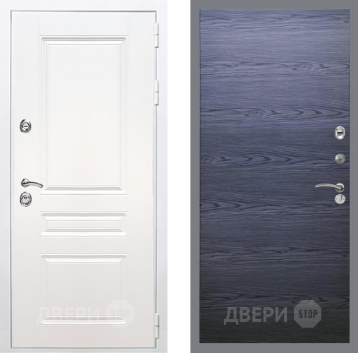 Входная металлическая Дверь Рекс (REX) Премиум-н Силк Сноу GL Дуб тангенальный черный в Наро-Фоминске