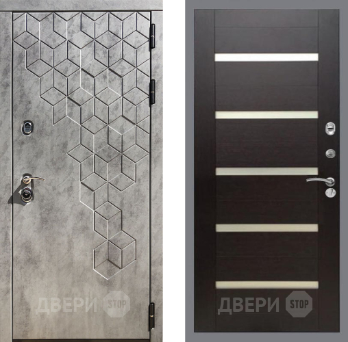 Входная металлическая Дверь Рекс (REX) 23 СБ-14 стекло белое венге поперечный в Наро-Фоминске