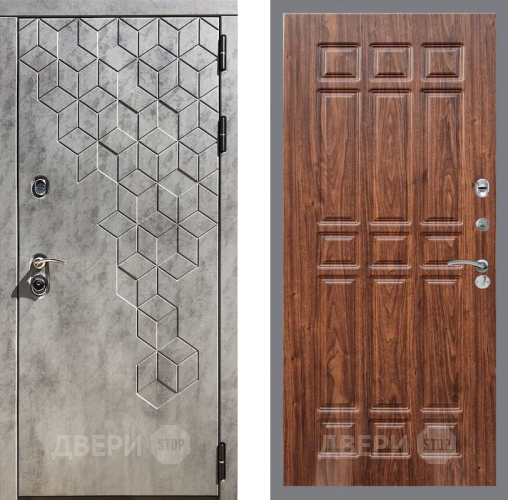 Входная металлическая Дверь Рекс (REX) 23 FL-33 орех тисненый в Наро-Фоминске