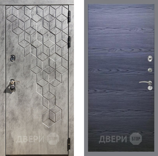 Входная металлическая Дверь Рекс (REX) 23 GL Дуб тангенальный черный в Наро-Фоминске