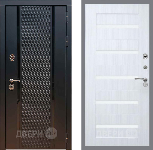 Входная металлическая Дверь Рекс (REX) 25 СБ-14 стекло белое Сандал белый в Наро-Фоминске