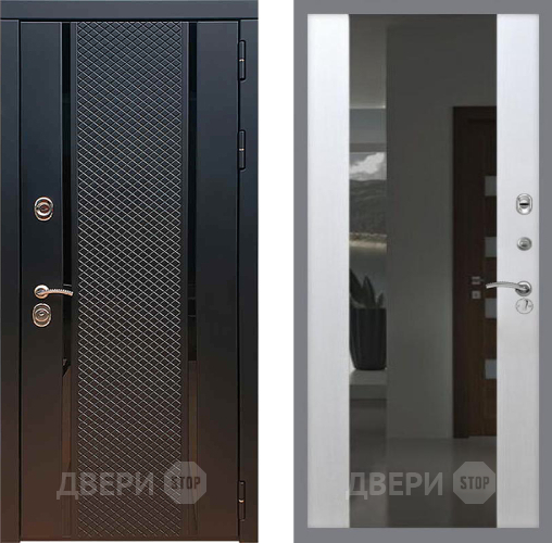 Входная металлическая Дверь Рекс (REX) 25 СБ-16 Зеркало Белый ясень в Наро-Фоминске