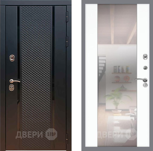 Входная металлическая Дверь Рекс (REX) 25 СБ-16 Зеркало Силк Сноу в Наро-Фоминске