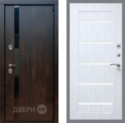 Входная металлическая Дверь Рекс (REX) 26 СБ-14 стекло белое Сандал белый в Наро-Фоминске
