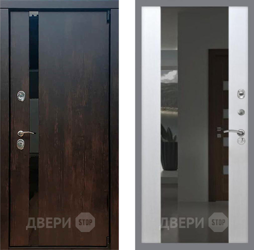 Входная металлическая Дверь Рекс (REX) 26 СБ-16 Зеркало Белый ясень в Наро-Фоминске