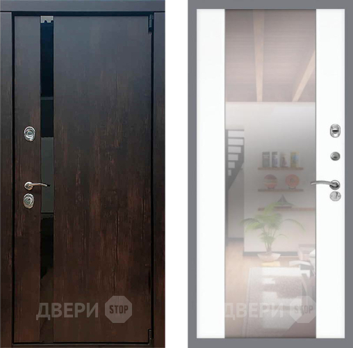 Входная металлическая Дверь Рекс (REX) 26 СБ-16 Зеркало Силк Сноу в Наро-Фоминске