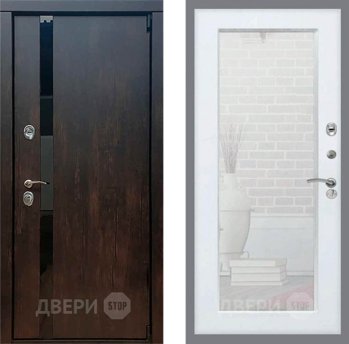 Входная металлическая Дверь Рекс (REX) 26 Зеркало Пастораль Белый ясень в Наро-Фоминске