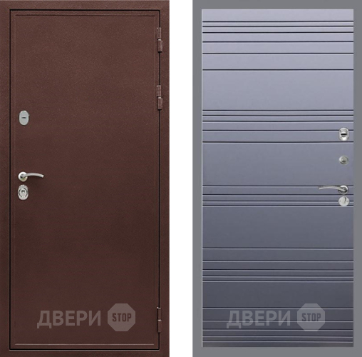 Дверь Рекс (REX) 5 металл 3 мм Line Силк титан в Наро-Фоминске