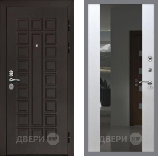 Дверь Рекс (REX) Сенатор Cisa СБ-16 Зеркало Белый ясень в Наро-Фоминске