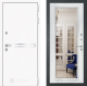 Дверь Лабиринт (LABIRINT) Лайн White Зеркало Фацет с багетом Белый софт в Наро-Фоминске