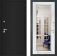 Дверь Лабиринт (LABIRINT) Classic шагрень черная Зеркало Фацет с багетом Белый софт в Наро-Фоминске