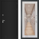 Входная металлическая Дверь Лабиринт (LABIRINT) Classic шагрень черная Зеркало 18 Сандал белый в Наро-Фоминске