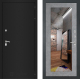 Входная металлическая Дверь Лабиринт (LABIRINT) Classic шагрень черная Зеркало 18 Бетон светлый в Наро-Фоминске