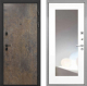 Входная металлическая Дверь Интекрон (INTECRON) Профит Black Гранж ФЛЗ-120-М Зеркало Белый матовый в Наро-Фоминске